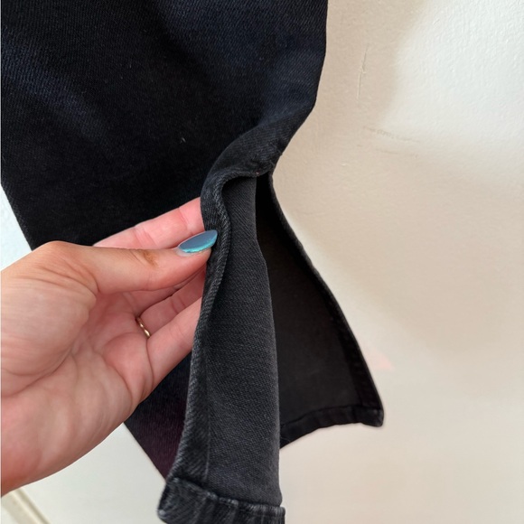 Pilcro Women's Dark Black Skinny Jeans with Split Hem - Picture 4 of 7